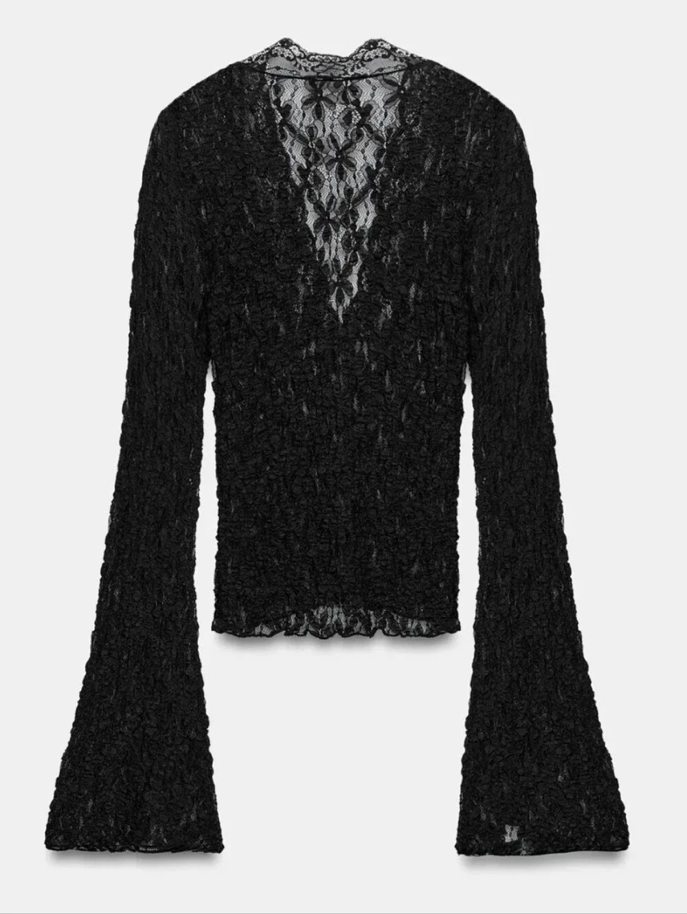 ZARA LACE BELL SLEEVE TOP